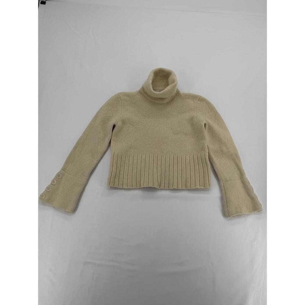 Jones New York Ribbed Hem Turtleneck Sweater Medium Merino Wool